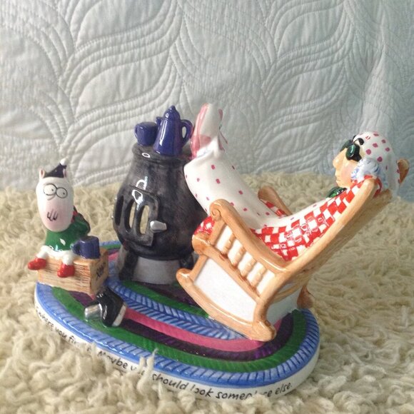 Vtg. Signed Maxine/Floyd Rocking Chair T-light Holder; Nostalgic, Funny, Iconic - Picture 3 of 9